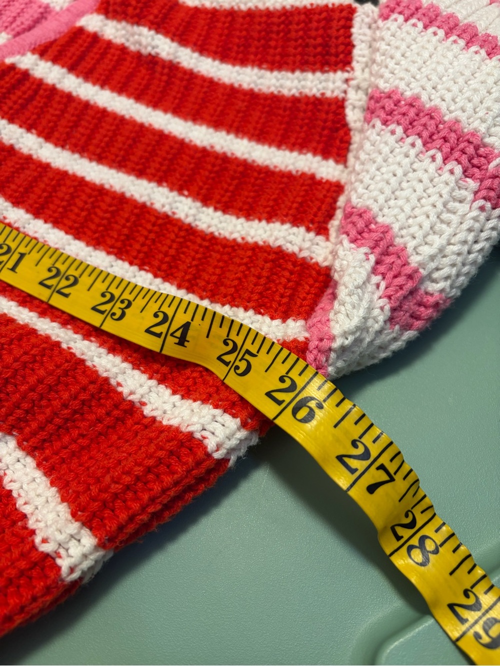 Altar’d State Pink Red Striped Quarter Zip Sweater M Cropped Colorblock Knit - Picture 12 of 15